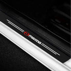 Mazda Carbon Fiber Door Sill Protector - 4 Piece Anti-Scratch Sticker Set