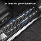 Nissan Carbon Fiber Door Sill Protector - Bumper Sticker Set