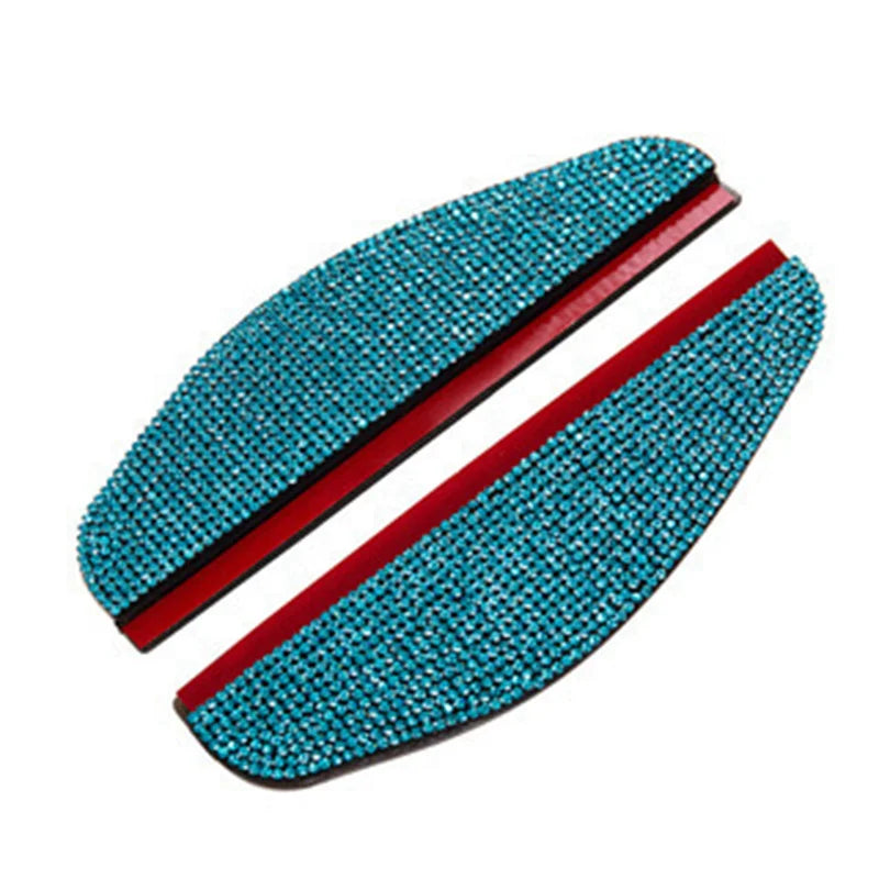 Rhinestone Car Rearview Mirror Rain Eyebrow - 2 Pack