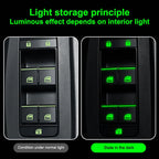 Luminous Car Interior Stickers - 18 Piece Glow-in-Dark Window Control Panel Set